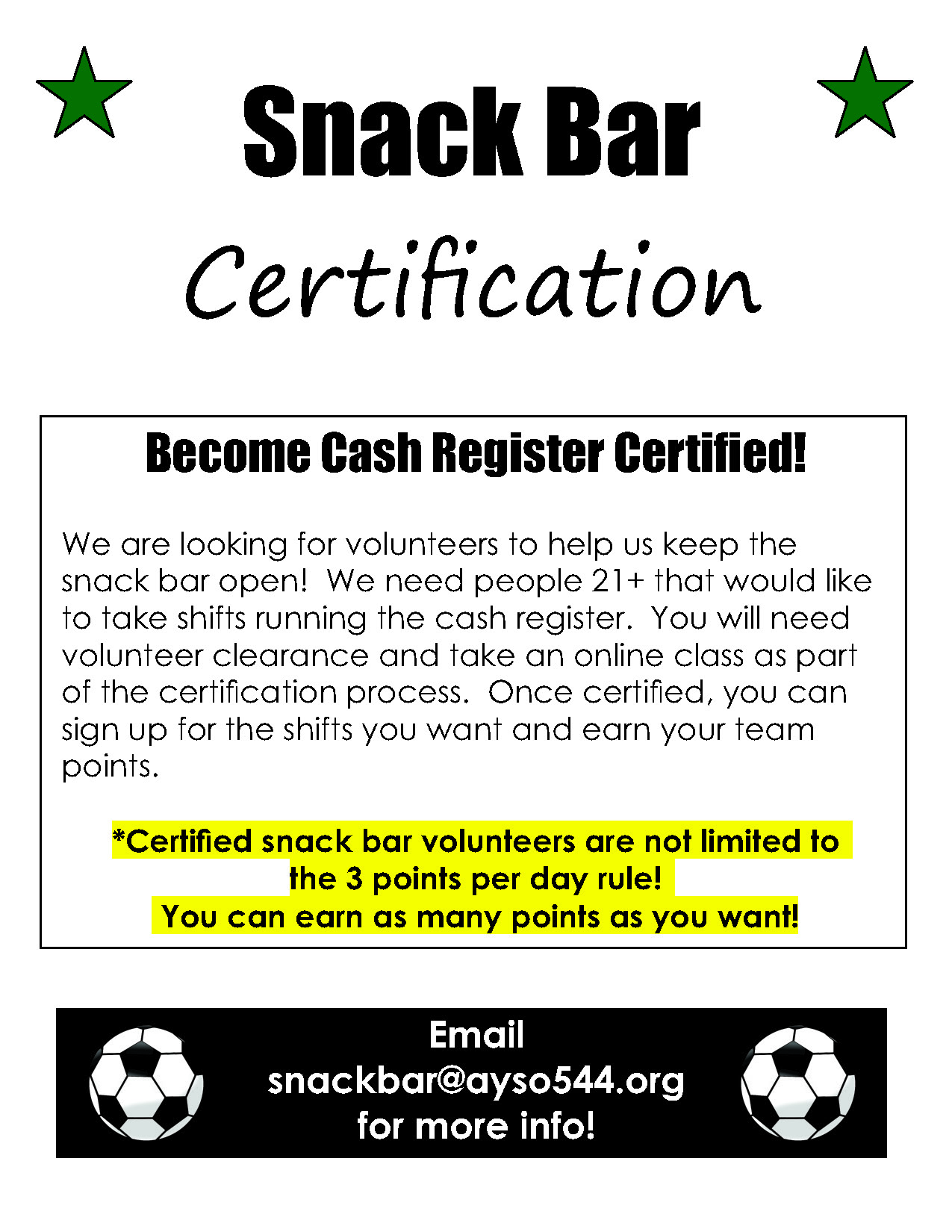 Perris AYSO Snack Bar